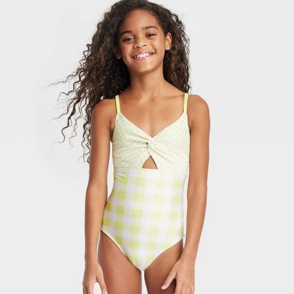 Cat & Jack Yellow & White Checkered Gingham Little Girls Swim One Piece
6-7
NWT